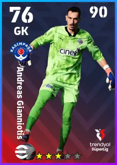 Andreas Gianniotis eFootball 2026 player card — 76 OVR GK