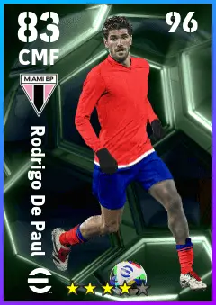 Rodrigo De Paul eFootball 2026 player card — 83 OVR CMF
