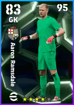 Aaron Ramsdale eFootball 2026 player card — 83 OVR GK