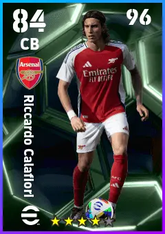 Riccardo Calafiori eFootball 2026 player card — 84 OVR CB