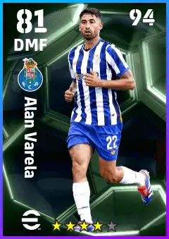 Alan Varela eFootball 2026 player card — 81 OVR DMF