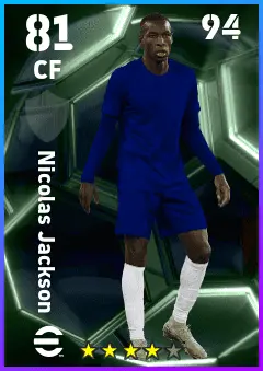 Nicolas Jackson eFootball 2026 player card — 81 OVR CF