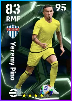 Yeremy Pino eFootball 2026 player card — 83 OVR RMF