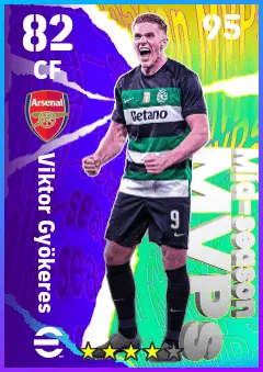 Viktor Gyokeres eFootball 2026 player card — 82 OVR CF