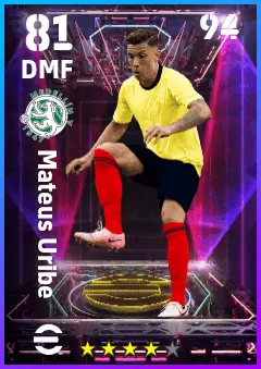 Mateus Uribe eFootball 2026 player card — 81 OVR DMF
