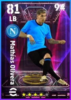 Mathias Olivera eFootball 2026 player card — 81 OVR LB