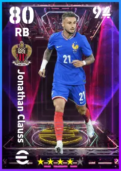 Jonathan Clauss eFootball 2026 player card — 80 OVR RB