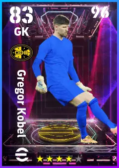 Gregor Kobel eFootball 2026 player card — 83 OVR GK