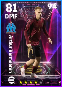 Arthur Vermeeren eFootball 2026 player card — 81 OVR DMF