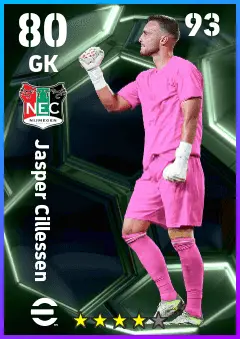 Jasper Cillessen eFootball 2026 player card — 80 OVR GK
