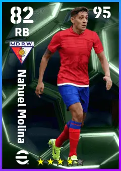 Nahuel Molina eFootball 2026 player card — 82 OVR RB