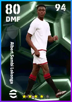 Albert Sambi Lokonga eFootball 2026 player card — 80 OVR DMF