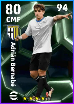 Adrian Bernabe eFootball 2026 player card — 80 OVR CMF