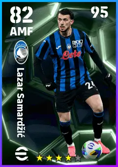 Lazar Samardzic eFootball 2026 player card — 82 OVR AMF