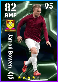 Jarrod Bowen eFootball 2026 player card — 82 OVR RMF