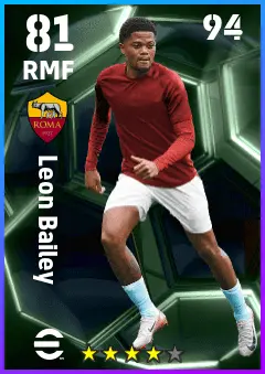 Leon Bailey eFootball 2026 player card — 81 OVR RMF