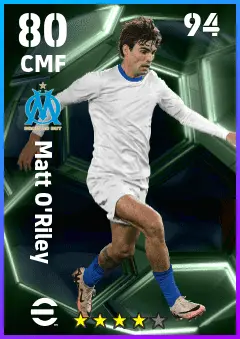 Matt O Riley eFootball 2026 player card — 80 OVR CMF