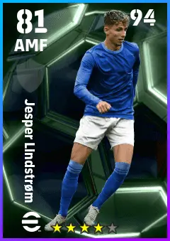 Jesper Lindstrom eFootball 2026 player card — 81 OVR AMF
