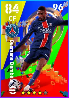 Ousmane Dembele eFootball 2026 player card — 84 OVR CF