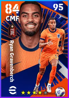 Ryan Gravenberch eFootball 2026 player card — 84 OVR CMF