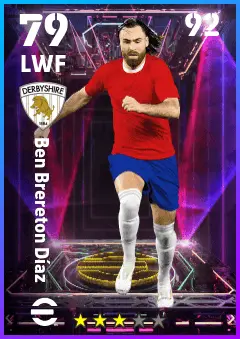 Ben Brereton Diaz eFootball 2026 player card — 79 OVR LWF