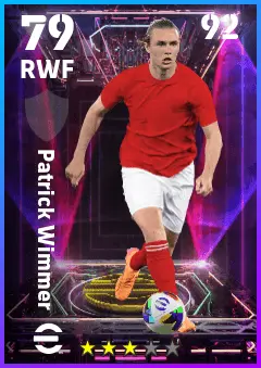 Patrick Wimmer eFootball 2026 player card — 79 OVR RWF