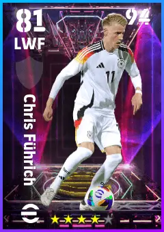 Chris Fuhrich eFootball 2026 player card — 81 OVR LWF