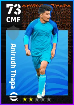 Anirudh Thapa eFootball 2026 player card — 73 OVR CMF