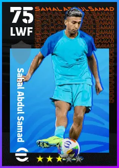Sahal Abdul Samad eFootball 2026 player card — 75 OVR LWF