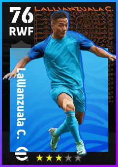 Lallianzuala C. eFootball 2026 player card — 76 OVR RWF