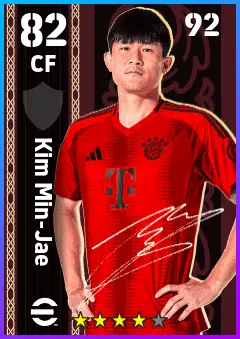 Kim Min-Jae eFootball 2026 player card — 82 OVR CF