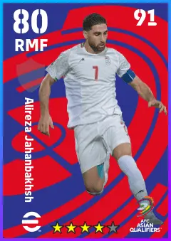 Alireza Jahanbakhsh eFootball 2026 player card — 80 OVR RMF
