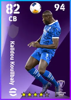 Kalidou Koulibaly eFootball 2026 player card — 82 OVR CB