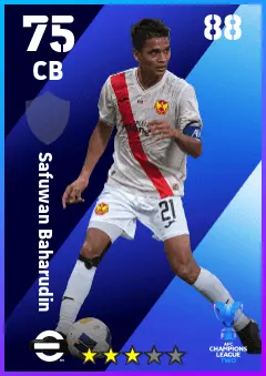 Safuwan Baharudin eFootball 2026 player card — 75 OVR CB