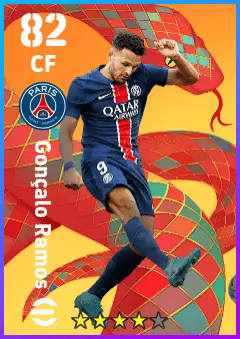 Goncalo Ramos eFootball 2026 player card — 82 OVR CF