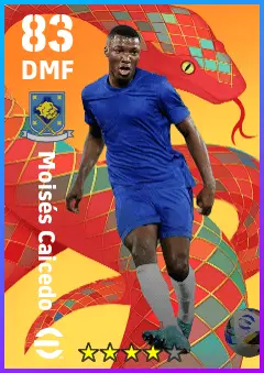 Moises Caicedo eFootball 2026 player card — 83 OVR DMF
