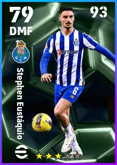 Stephen Eustaquio eFootball 2026 player card — 79 OVR DMF