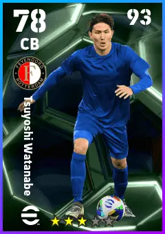 Tsuyoshi Watanabe eFootball 2026 player card — 78 OVR CB