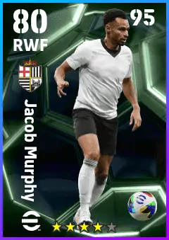 Jacob Murphy eFootball 2026 player card — 80 OVR RWF