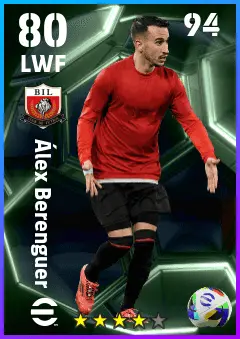 Alex Berenguer eFootball 2026 player card — 80 OVR LWF