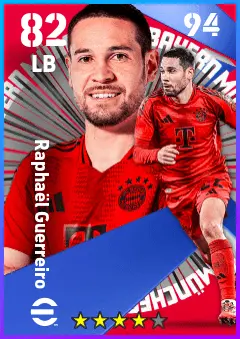 Raphael Guerreiro eFootball 2026 player card — 82 OVR LB