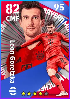 Leon Goretzka eFootball 2026 player card — 82 OVR CMF