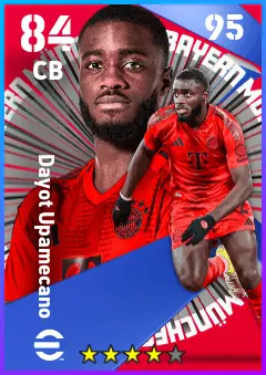 Dayot Upamecano eFootball 2026 player card — 84 OVR CB