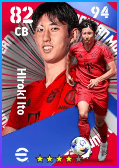 Hiroki Ito eFootball 2026 player card — 82 OVR CB