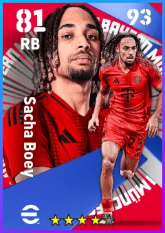 Sacha Boey eFootball 2026 player card — 81 OVR RB