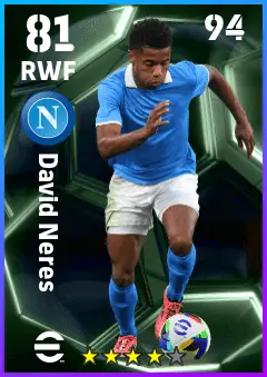David Neres eFootball 2026 player card — 81 OVR RWF