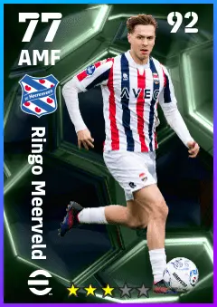 Ringo Meerveld eFootball 2026 player card — 77 OVR AMF