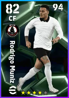 Rodrigo Muniz eFootball 2026 player card — 82 OVR CF