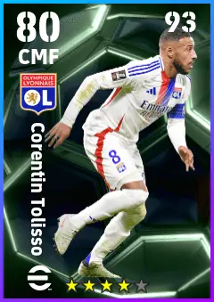 Corentin Tolisso eFootball 2026 player card — 80 OVR CMF