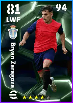 Bryan Zaragoza eFootball 2026 player card — 81 OVR LWF